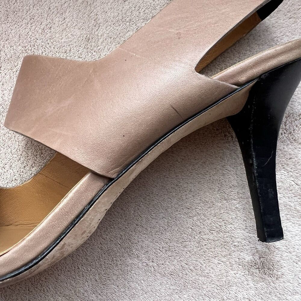 Michael Kors Tan Leather Slingback Heeled Sandal‎ Heels Women 8.5 M Designer - Picture 6 of 16